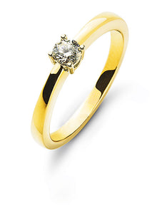 Solitär Ring 4-Griff-Fassung Gelbgold 750 H SI 0ct.