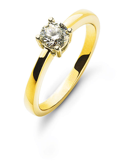 Solitär Ring 4-Griff-Fassung Gelbgold 750 ct.
