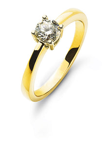 Solitär Ring 4-Griff-Fassung Gelbgold 750 ct.