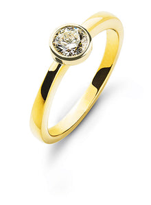 Solitär Ring Zargen-Fassung Gelbgold 750 0ct.