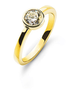 Solitär Ring Zargen-Fassung Gelbgold 750 ct.