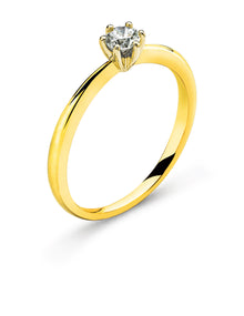 Solitär Ring 6-Griff Gelbgold 750 H SI ct.