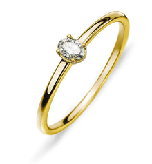 Solitär Ring Gelbgold 750, ovaler Diamant, H SI ct.