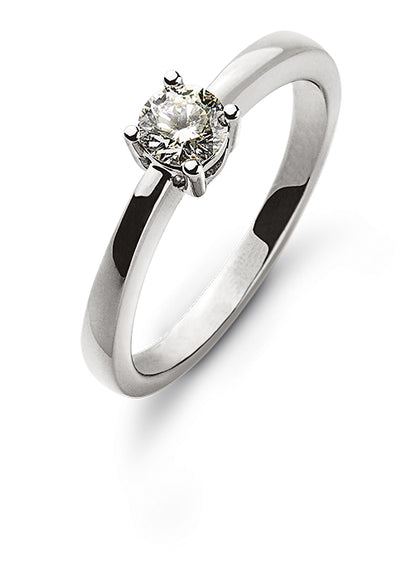 Solitär Ring 4-Griff-Fassung Weissgold 750 H SI 0ct.