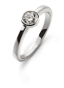 Solitär Ring Zargen-Fassung Weissgold 750 H SI 0ct.