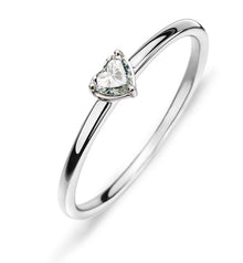 Solitär Ring Weissgold 750, herzförmiger Diamant, H SI ct.