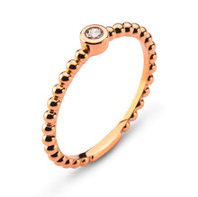 Solitär Kugeli-Ring Rotgold 750, Zargenfassung, H SI ct.