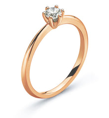 Solitär Ring 6-Griff-Fassung Rotgold 750 H SI ct.