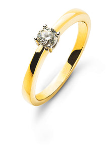 Solitär Ring 4-Griff-Fassung Gelbgold 750 H SI Fassung Weissgold 750
