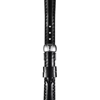 Offizielles Tissot Lederarmband schwarz Bandanstoß 12 mm