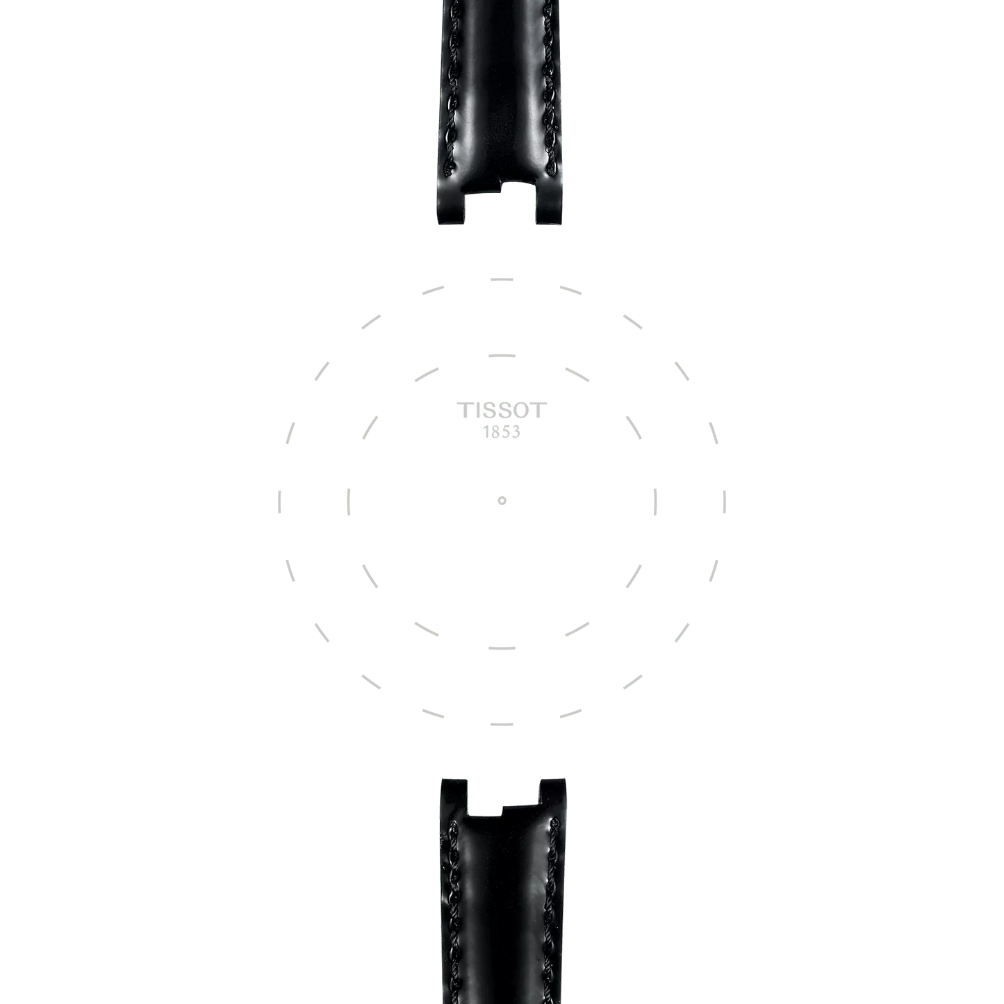 Offizielles Tissot Lederarmband schwarz Bandanstoß 12 mm