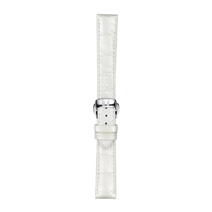 Original Tissot Lederarmband weiß Bandanstoß 16 mm