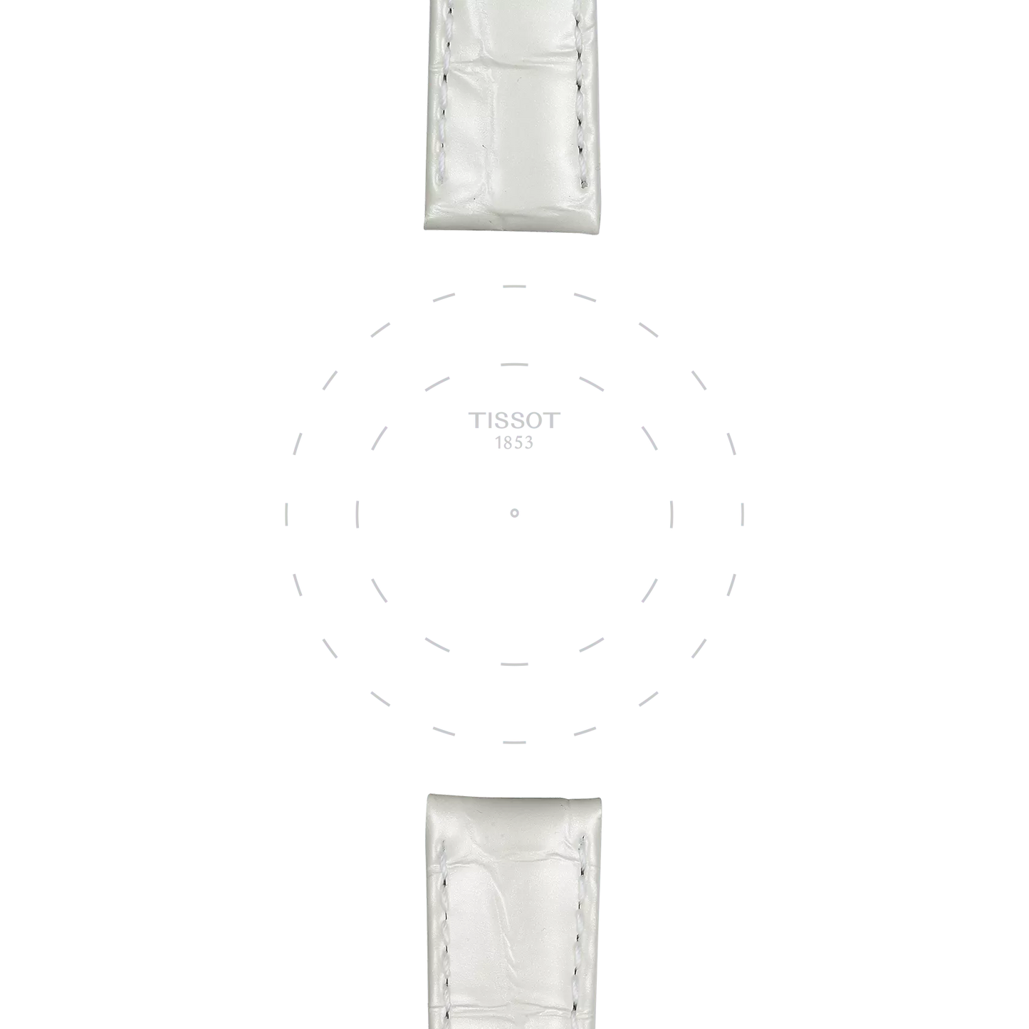 Original Tissot Lederarmband weiß Bandanstoß 16 mm