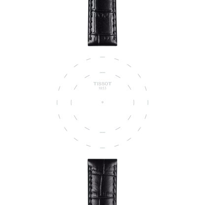 Original Tissot Lederarmband schwarz Bandanstoß 15 mm