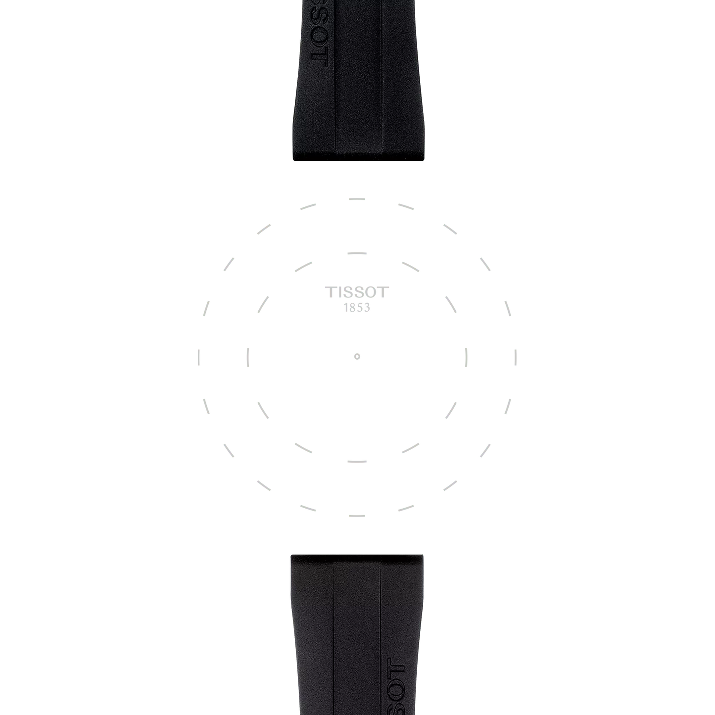 Original Tissot Kautschukarmband schwarz Bandanstoß 20 mm