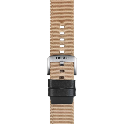 Original Tissot Textilarmband mit Lederelementen beige Bandanstoß 22 mm