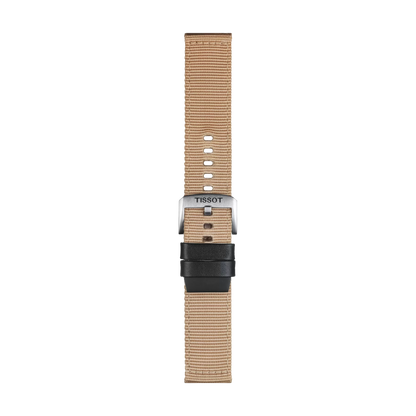 Original Tissot Textilarmband mit Lederelementen beige Bandanstoß 22 mm