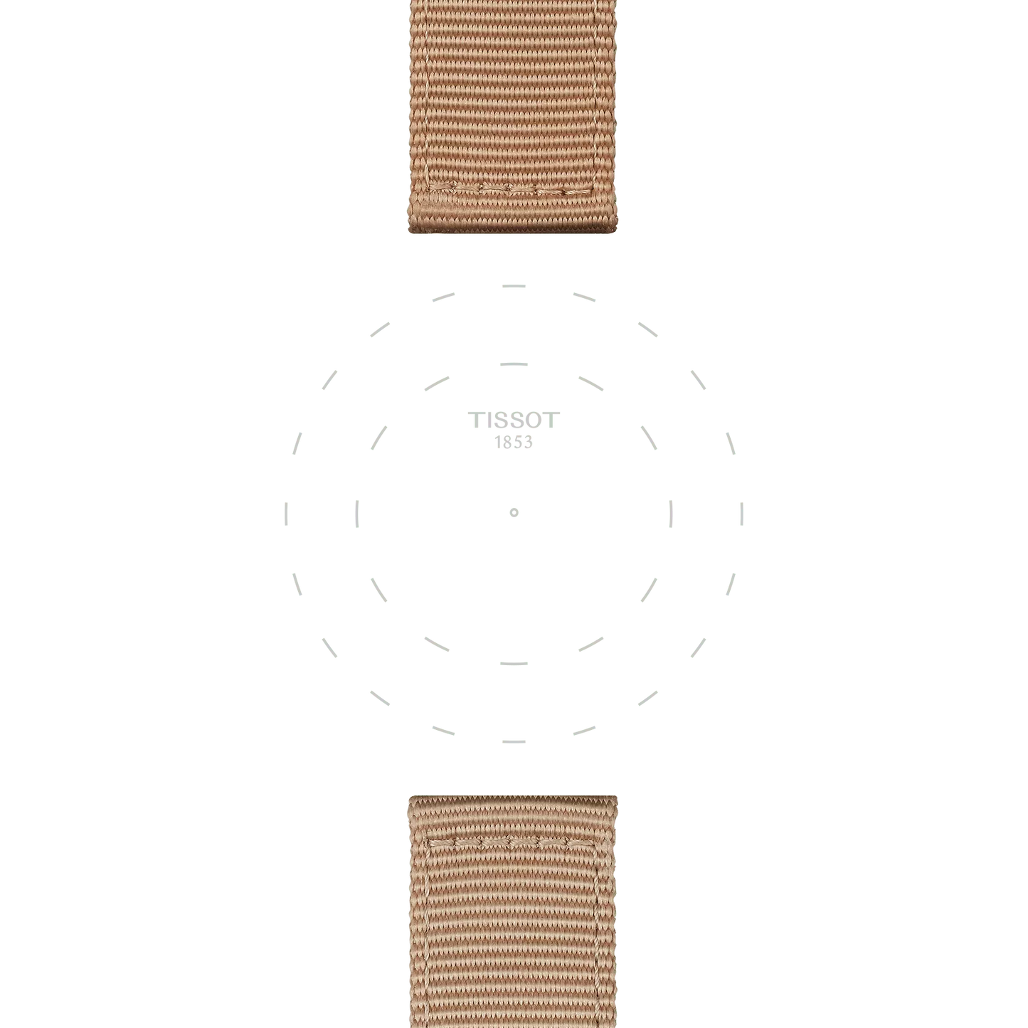 Original Tissot Textilarmband mit Lederelementen beige Bandanstoß 22 mm