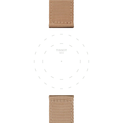 Original Tissot Textilarmband mit Lederelementen beige Bandanstoß 22 mm