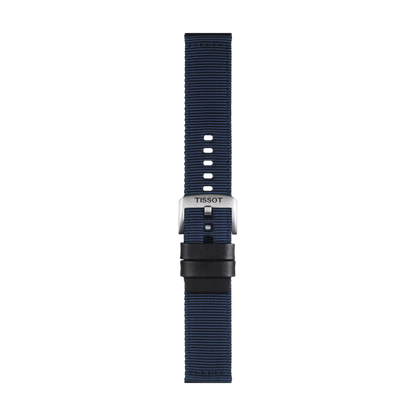 Original Tissot Textilarmband mit Lederelementen blau Bandanstoß 22 mm