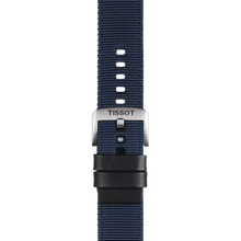 Original Tissot Textilarmband mit Lederelementen blau Bandanstoß 22 mm