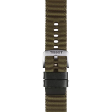 Original Tissot Textilarmband mit Lederelementen khaki Bandanstoß 22 mm