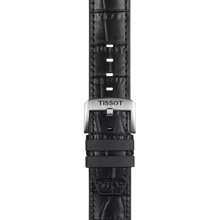 Original Tissot Lederarmband mit Kautschukelementen schwarz Bandanstoß 22 mm