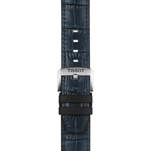 Original Tissot Lederarmband mit Kautschukelementen blau Bandanstoß 22 mm