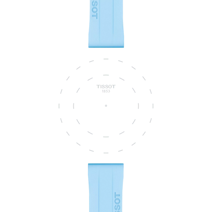 Original Tissot Silikonarmband blau Bandanstoss 18 mm