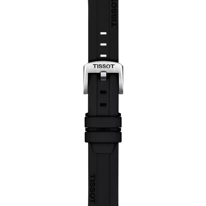 Original Tissot Silikonarmband schwarz Bandanstoss 18 mm
