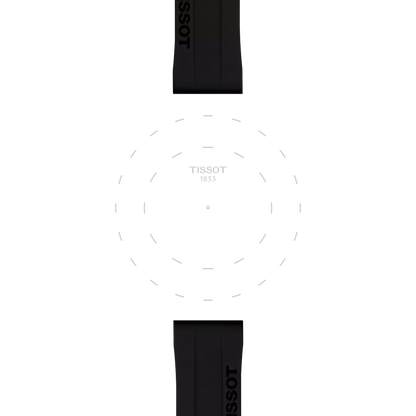 Original Tissot Silikonarmband schwarz Bandanstoss 18 mm
