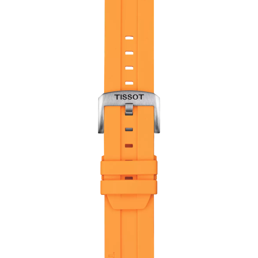 Original Tissot Silikonarmband orange Bandanstoss 22 mm