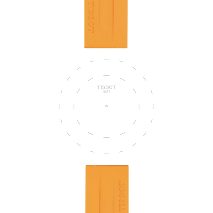 Original Tissot Silikonarmband orange Bandanstoss 22 mm