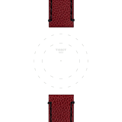 Original Tissot Lederarmband burgunderrot Bandanstoß 22 mm