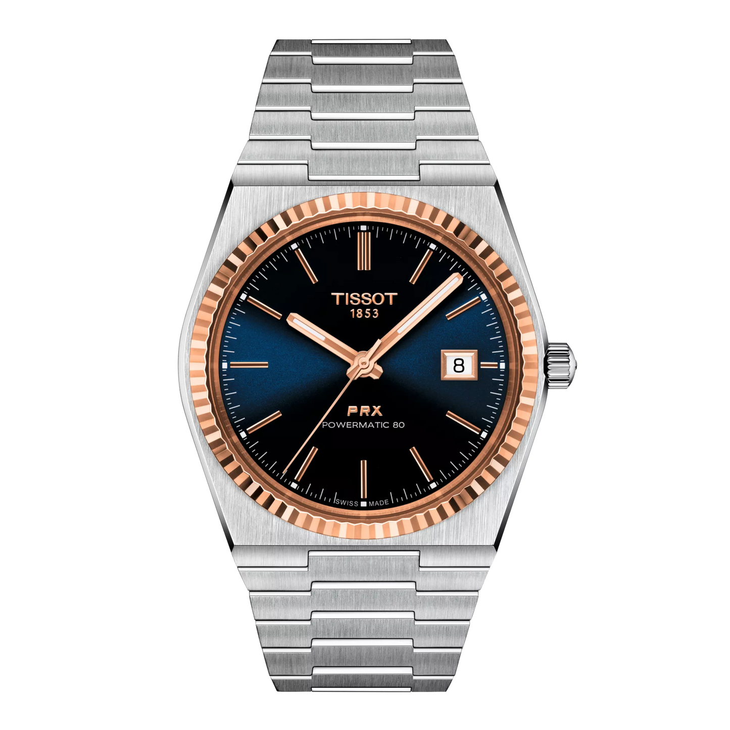 Tissot PRX Powermatic 80 Edelstahl & 18K Goldlünette 40mm