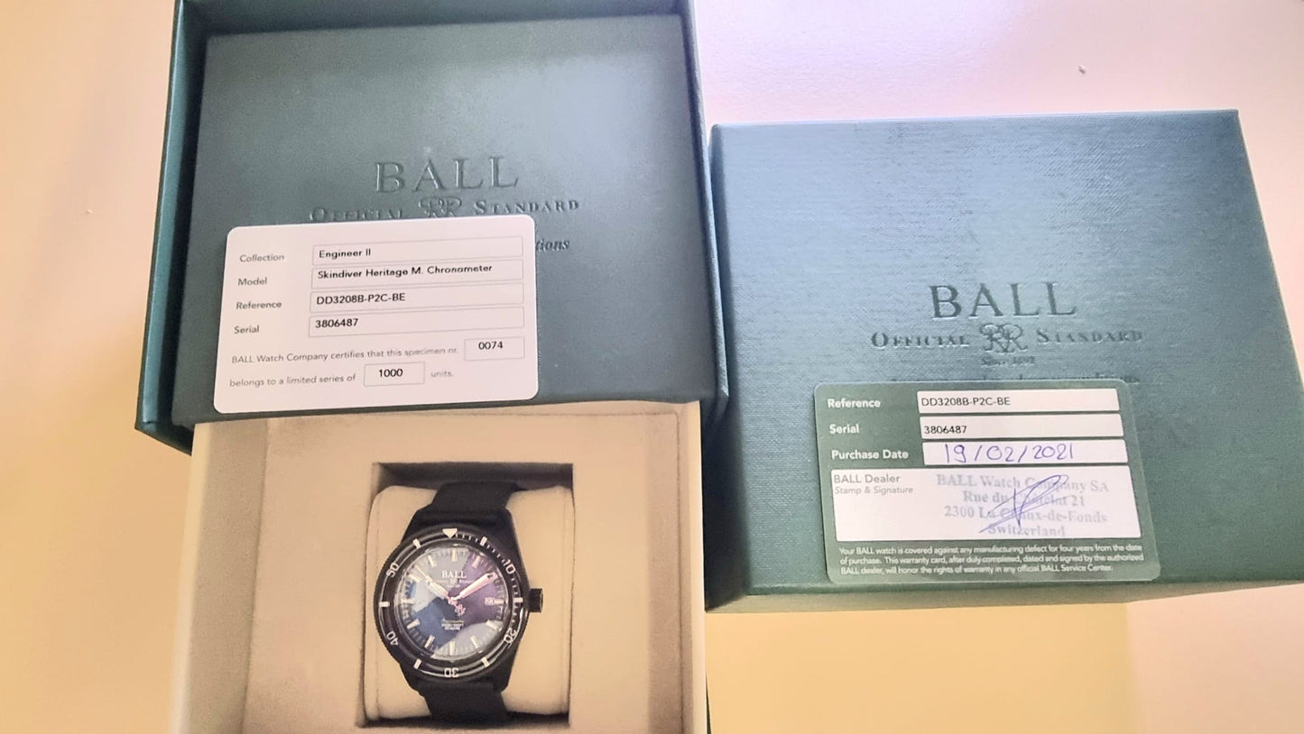 Ball Engineer II M Skindiver Heritage M Chronometer Limited Edition DD3208B-P2C-BE