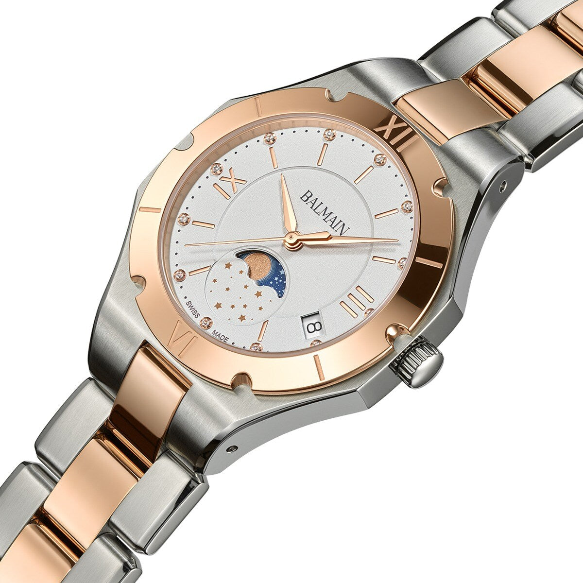 BE BALMAIN MOONPHASE, Weiss