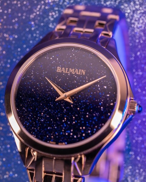 BALMAIN FLAMEA II SEMI-PRECIOUS STONES, Blau