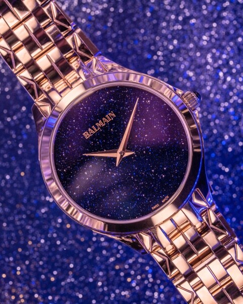 BALMAIN FLAMEA II SEMI-PRECIOUS STONES, Blau
